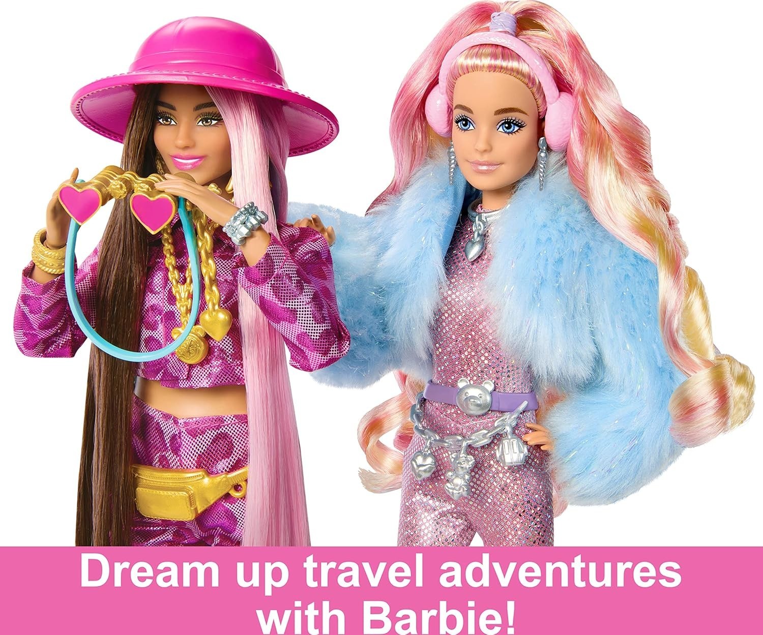 Safari Travel Fashion Doll Animal Print Outfit Pink Suitcase Accessories