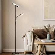 LED Floor Lamp with Reading Light Dimmable Remote Touch Uplighter Black
