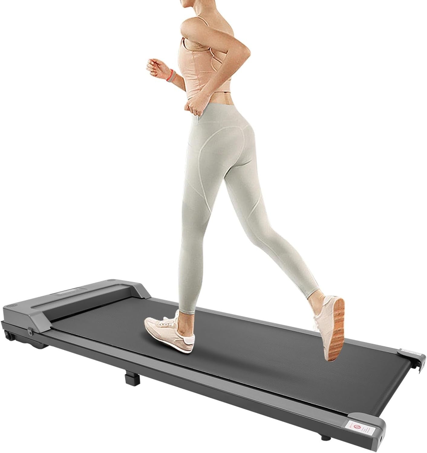 2-in-1 Under Desk Walking Pad 3.7km/h Silent Motor Slim Foldable Treadmill Home