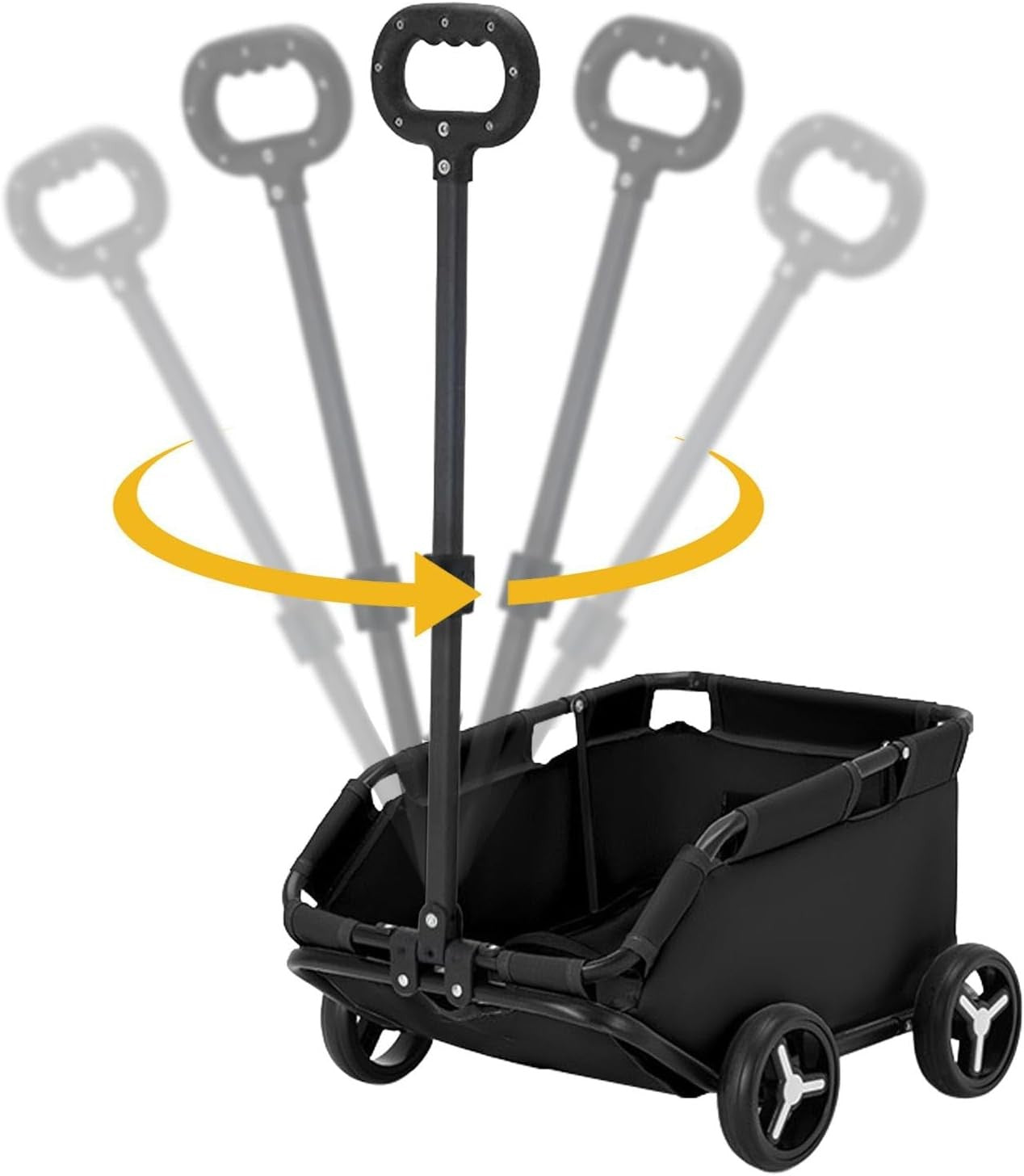 Black Pet Wagon Stroller Foldable Dog & Cat Travel Trolley for Small Pets