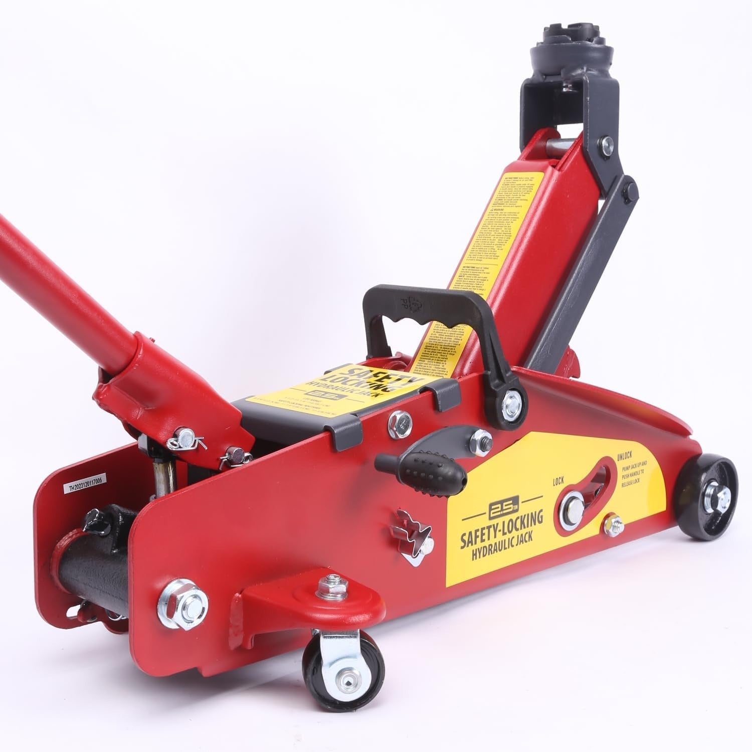 2.5 Ton Hydraulic Trolley Jack Auto-Locking Safety Lift 5.11–15.2" Heavy Duty