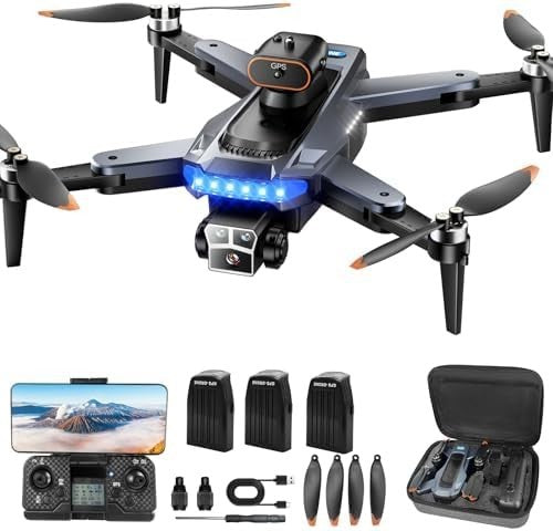 4K GPS Drone w/ 3 Cameras 5G WiFi Brushless Motor Long Range Foldable Quadcopter