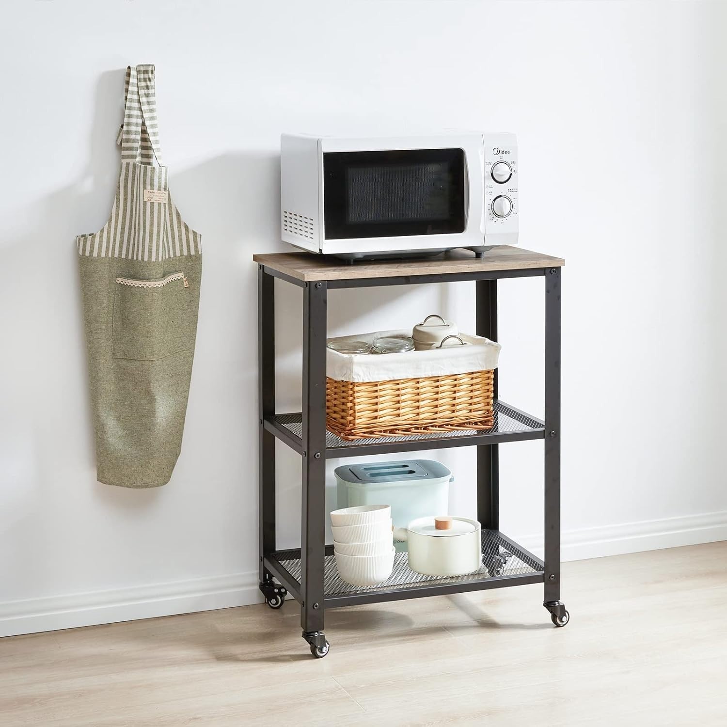 Industrial Kitchen Serving Cart 3 Tier Rolling Trolley