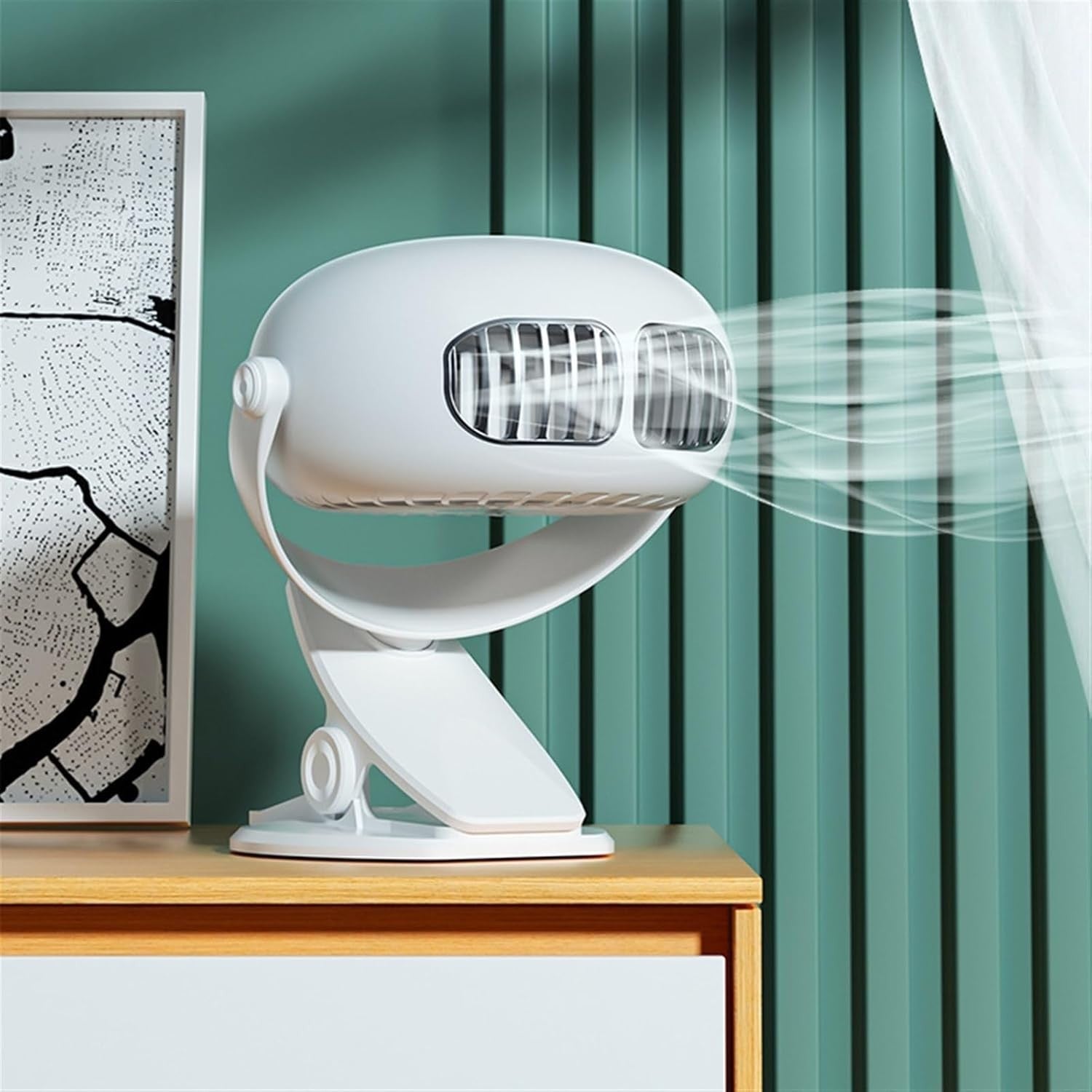 Wall-Mounted Clip Fan 3-Speed USB Rechargeable Quiet Desk Fan – Compact Cooling
