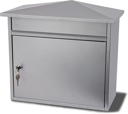 Secure Wall Mounted Steel Postbox Weatherproof 359x349x206mm
