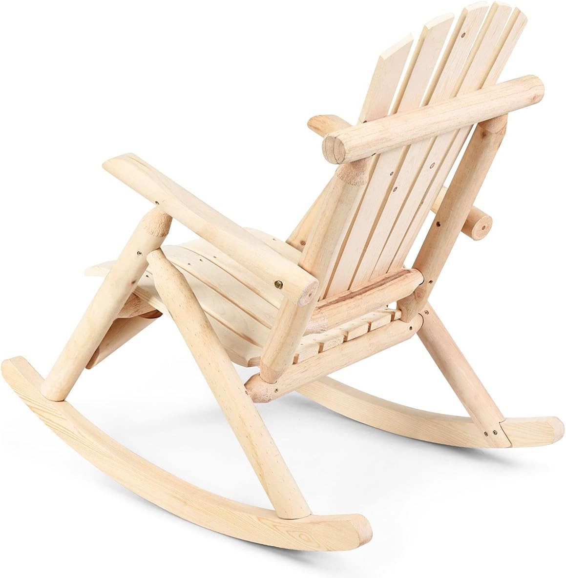 Solid Wood Adirondack Rocking Chair Outdoor Porch Garden Patio Yard Relaxer
