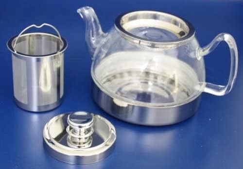 Induction Glass Teapot 800ml with Stainless Steel Filter BPA Free