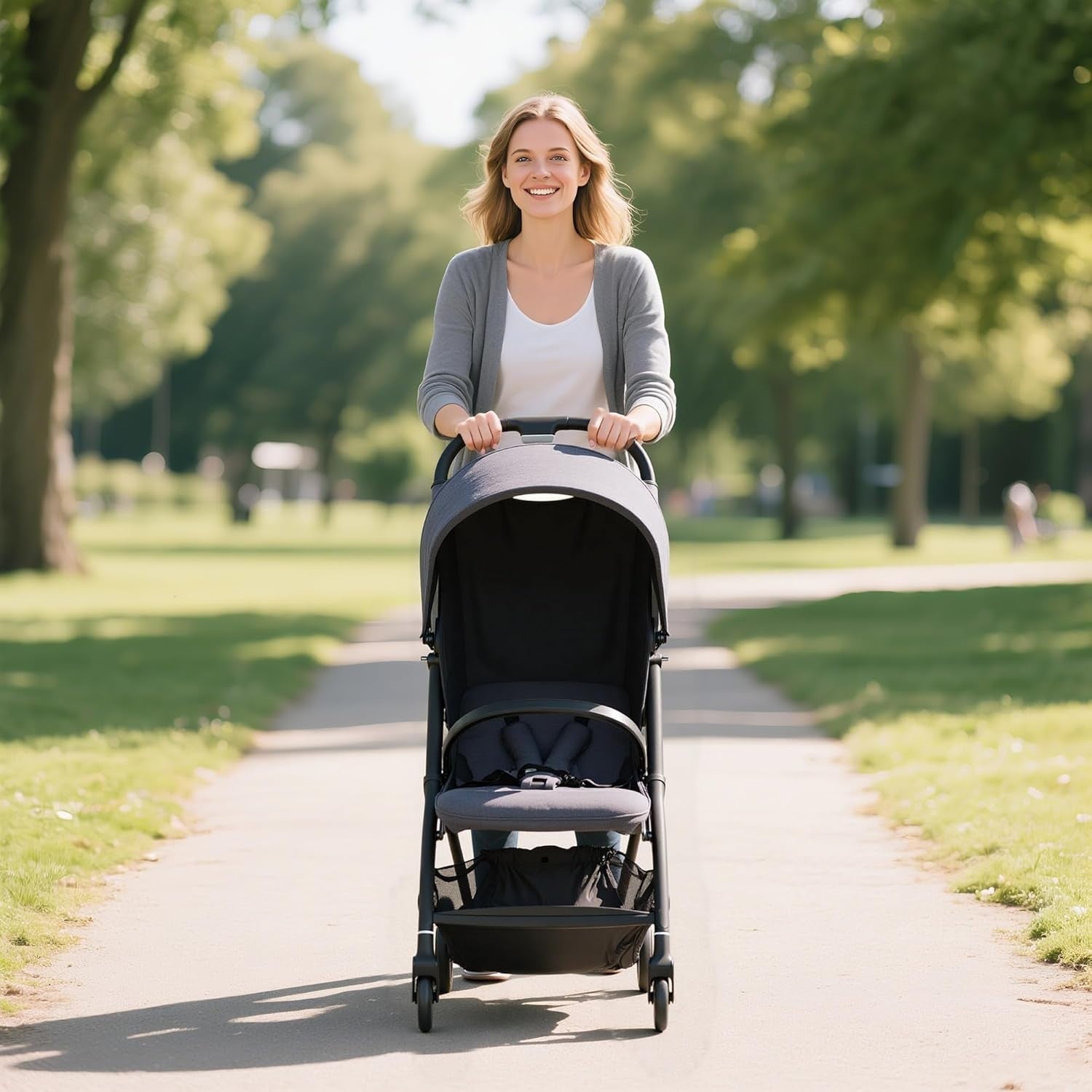 Compact Baby Pushchair One Hand Fold Lightweight Toddler Stroller from Birth