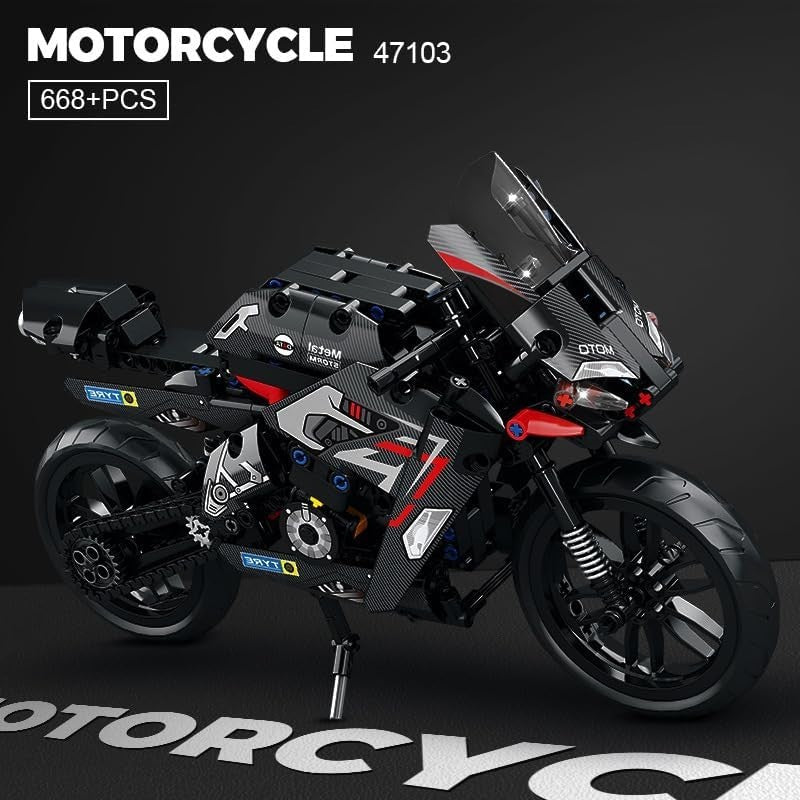486 PCS Motorcycle Building Blocks Toy Kit - Functional, Durable, Educational Gi
