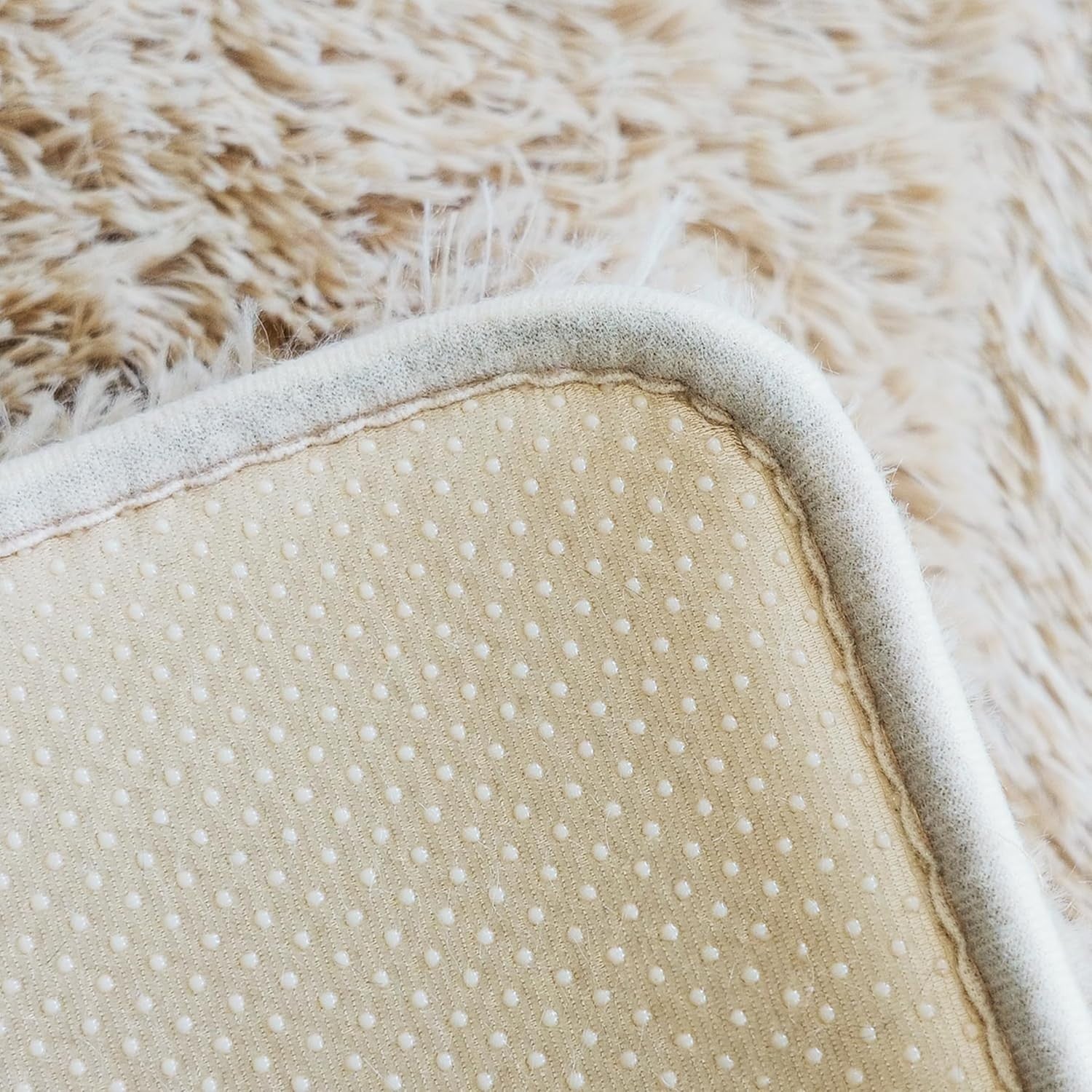 Extra Large Beige Shaggy Rug 200x290cm Soft Thick Non Slip Carpet Living Room
