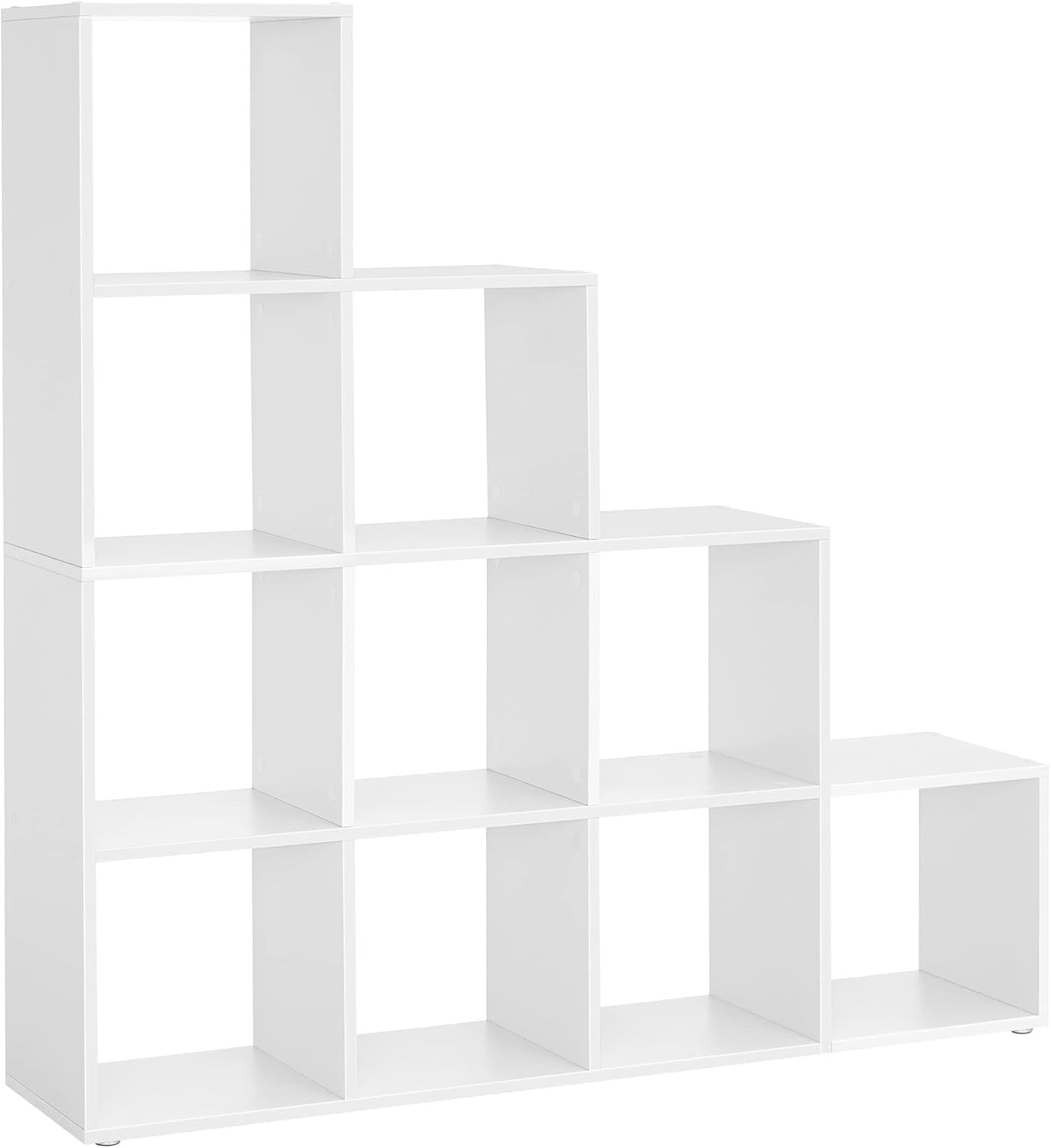 10-Cube White Bookcase – Modern Open Display Shelf Unit for Living Room & Office