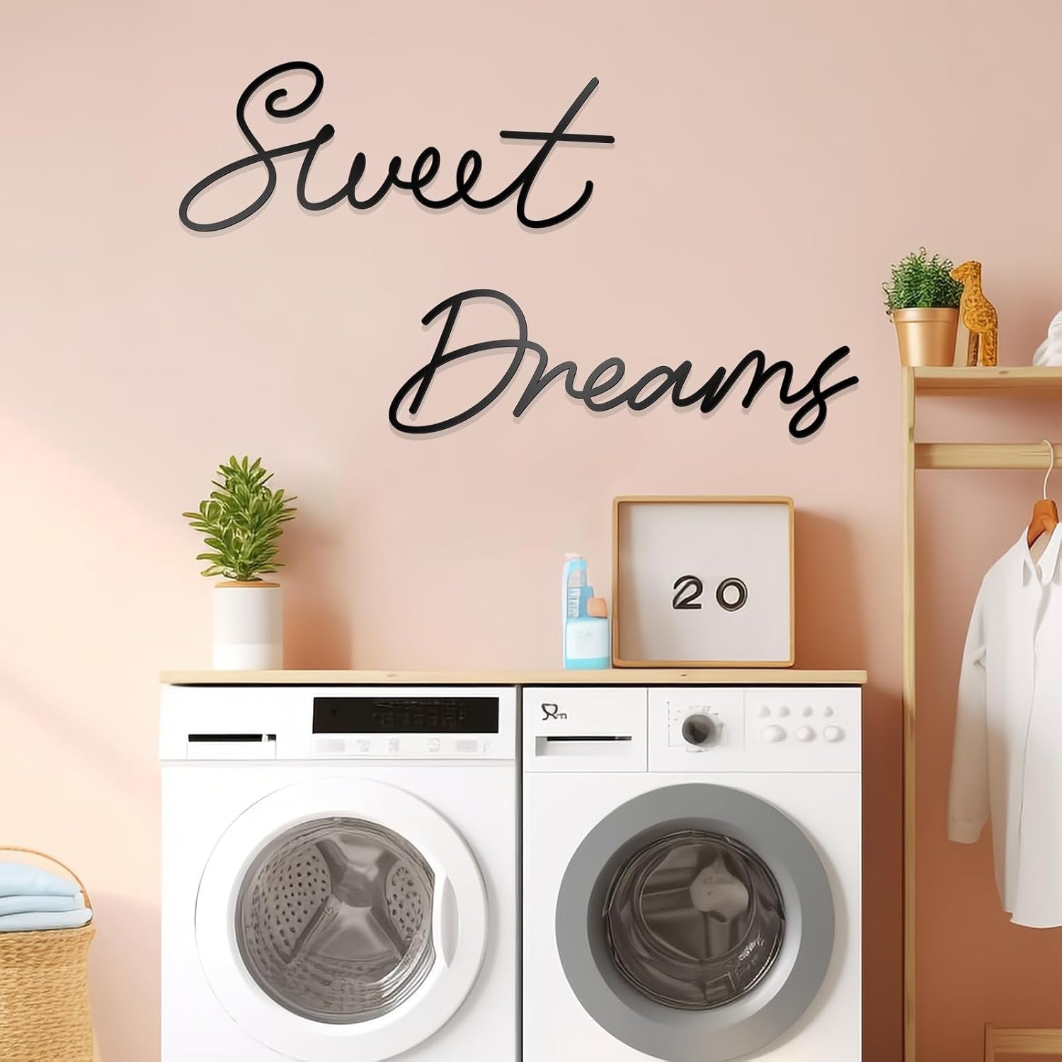 Sweet Dreams Metal Wall Art Large Black Farmhouse