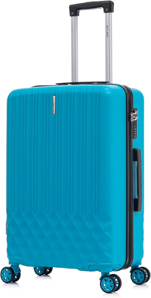 24 Inch Medium ABS Suitcase Lightweight Hard Shell 4 Spinner Wheels 66L