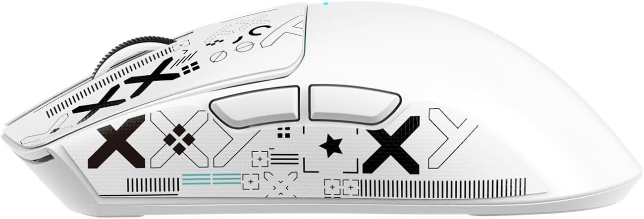 Wireless Gaming Mouse 22000 DPI RGB Dock BT 2.4G USB White Grip