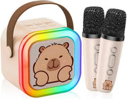 Kids Karaoke Machine 2 Wireless Mics Bluetooth LED Speaker