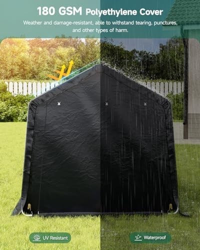 Large Bike Storage Shed 8x8ft Waterproof Outdoor Tent Garage Motorbike Shelter