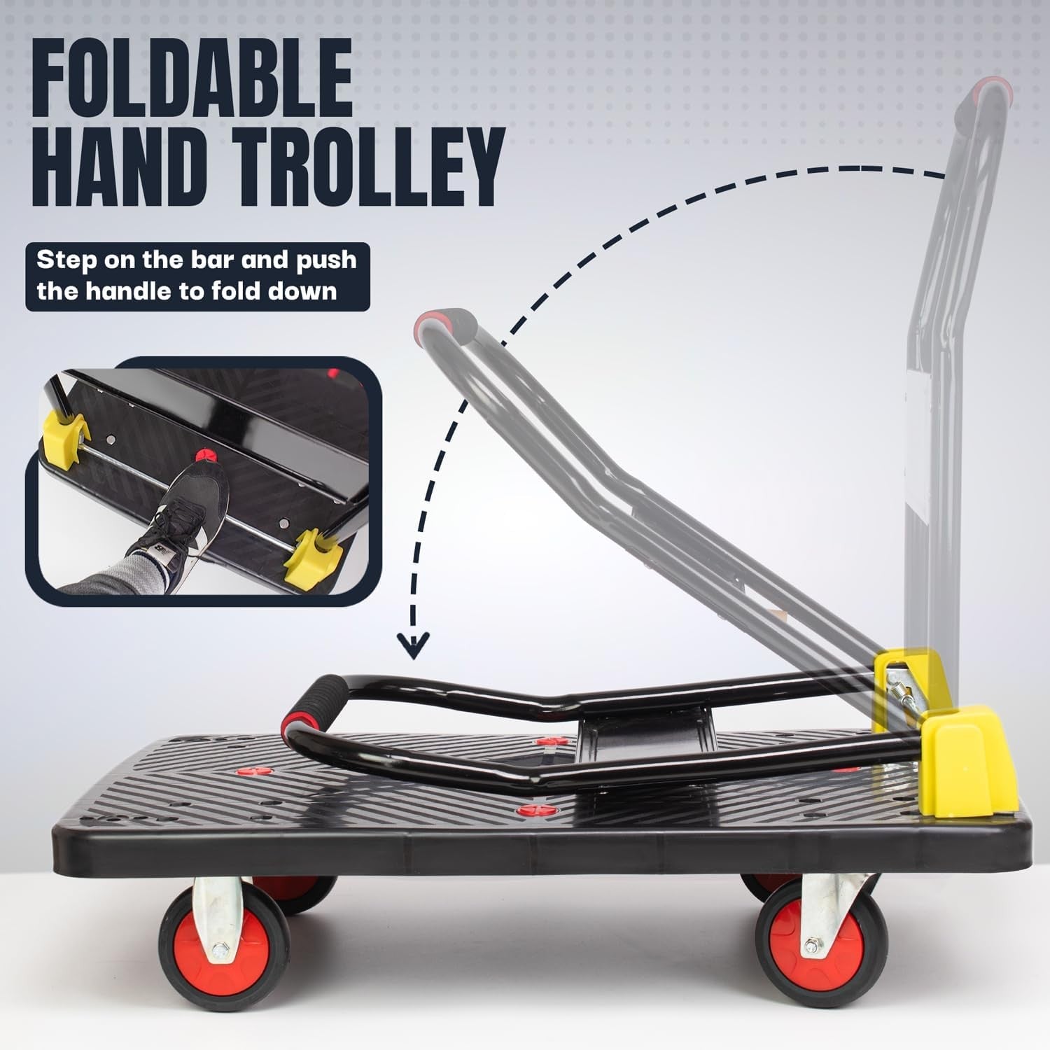 Heavy Duty Platform Truck 400kg Folding Utility Trolley with Handle
