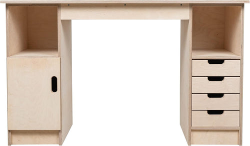 5ft Olympus Wooden Workbench with Storage Cabinet & HD Pegboard Heavy Duty Table