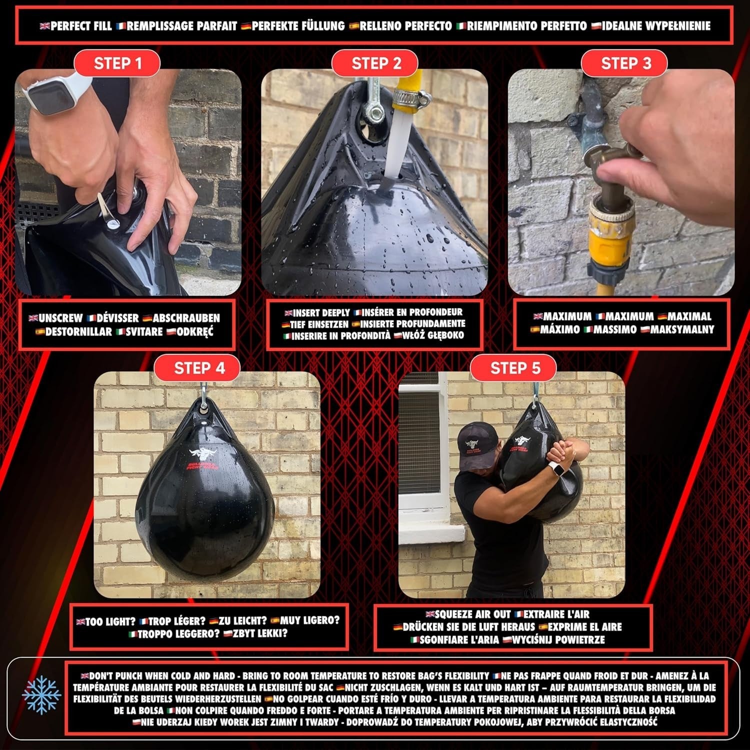 Water Filled Punching Bag 33kg Heavy Duty Boxing Uppercut Training