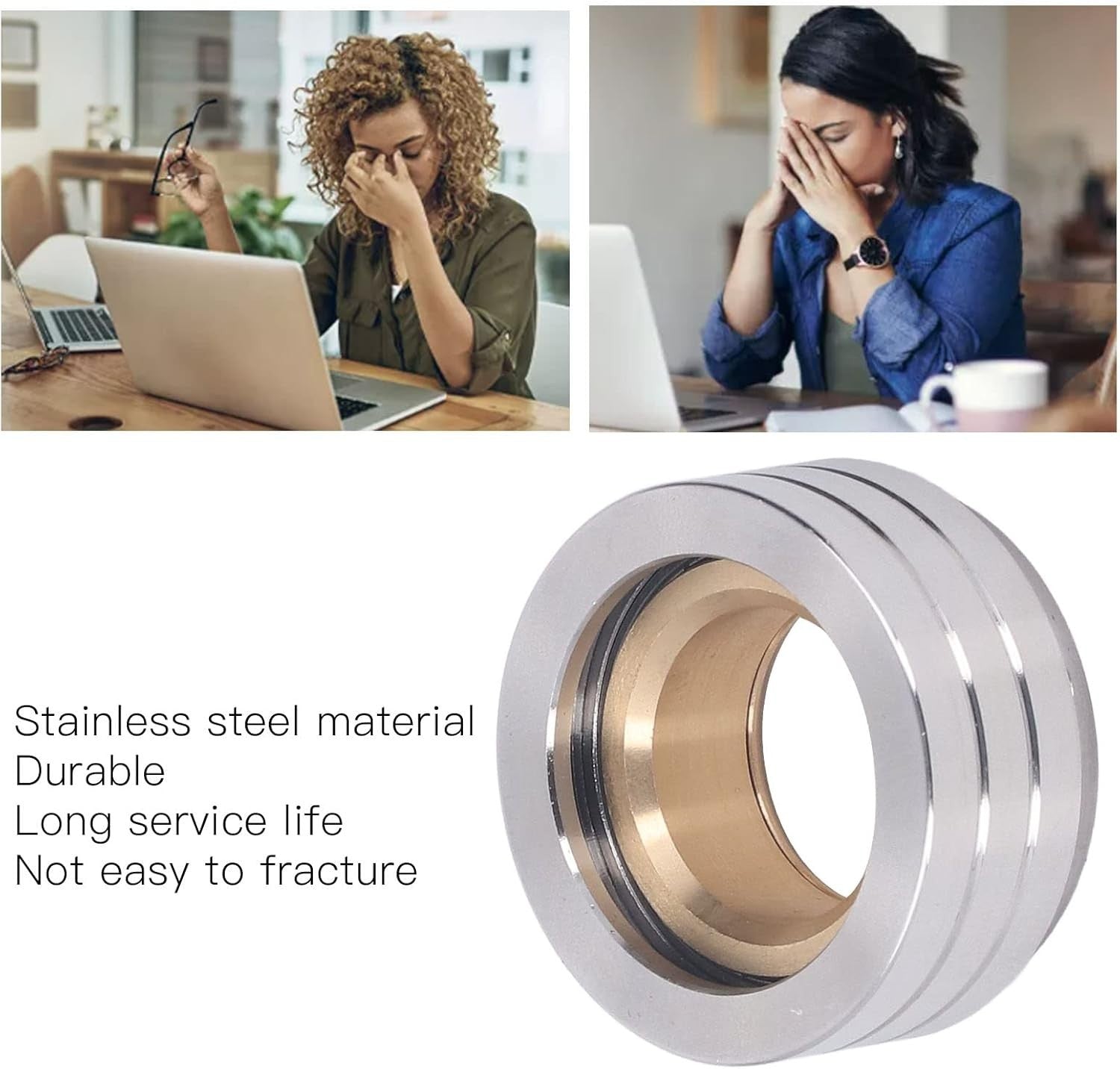Magnetic Fidget Ring Stainless Steel Spinner ADHD Stress Relief