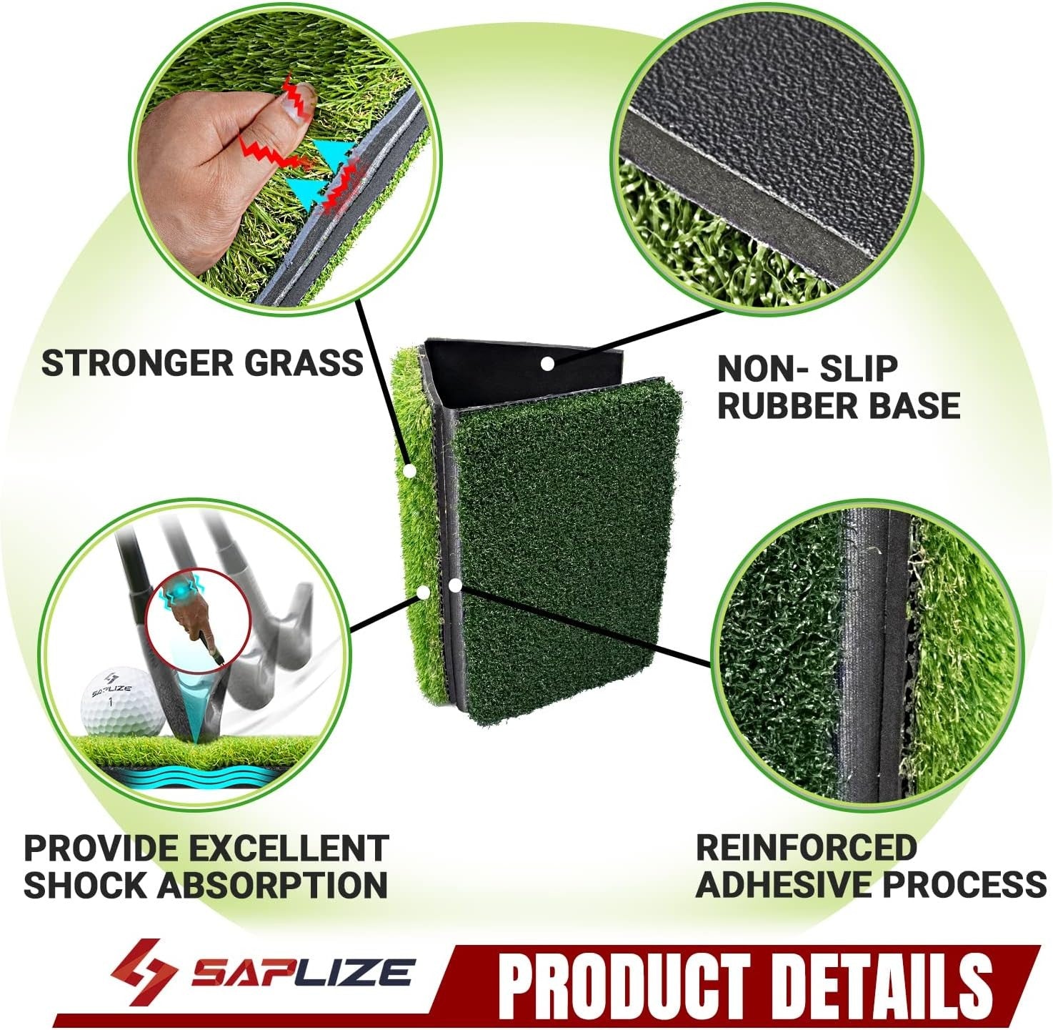 Extra Large Golf Hitting Mat Non Slip 2in1 Driving Chipping