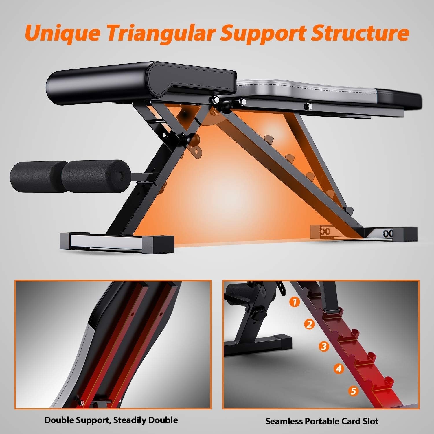Adjustable Foldable Weight Bench Incline Decline Flat Home Gym