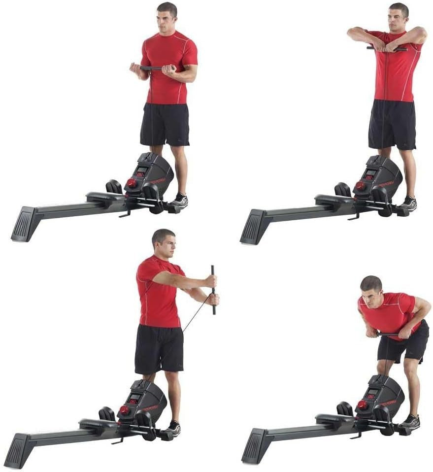 Foldable Magnetic Rowing Machine Dual-Action Strength LCD Quiet Rower 115KG