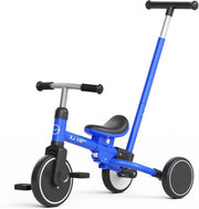 5 in 1 Toddler Tricycle Balance Bike Adjustable Push Handle Blue 1-3Y