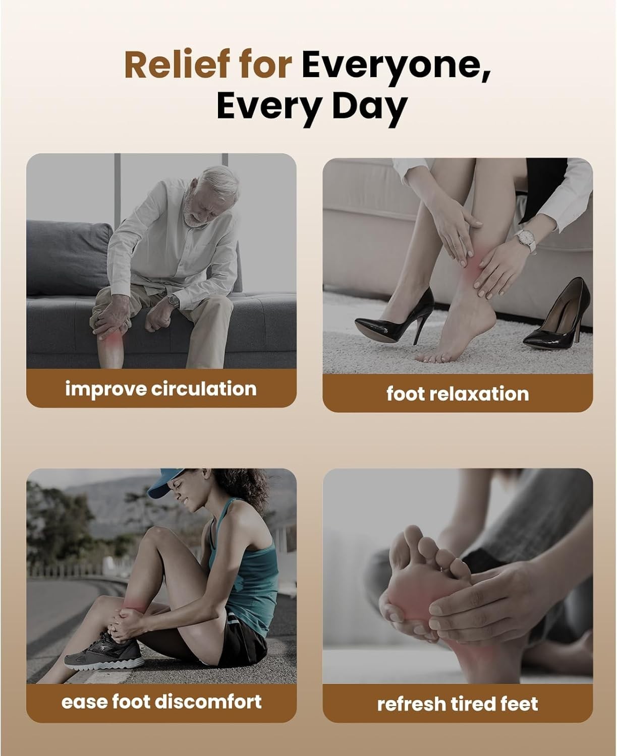 Heat Cold Massage Gun Deep Tissue Muscle Recovery + Heated Foot Massager