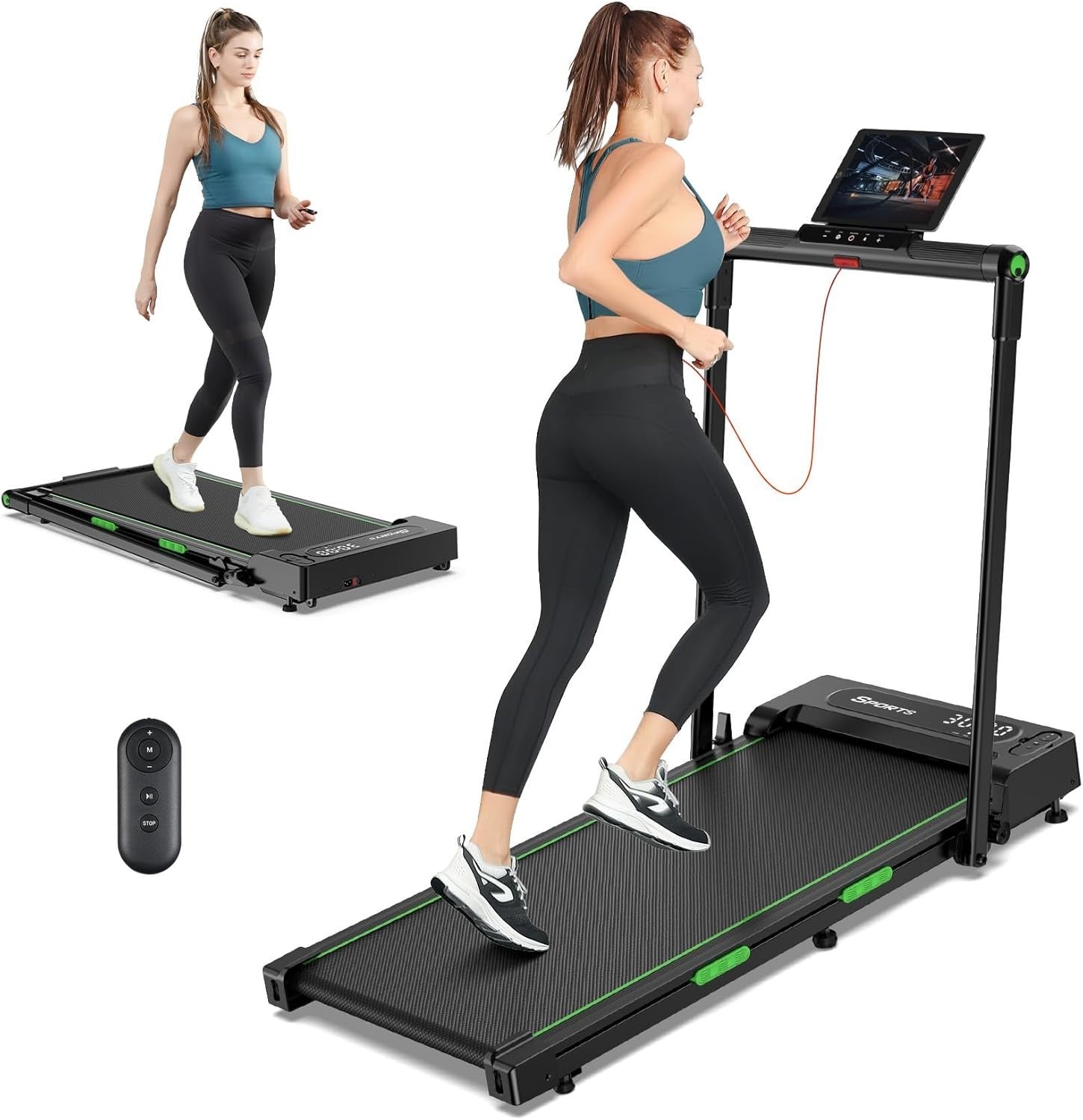 Foldable Treadmill 1-12KM/H Under Desk Walking Pad LED Remote Home Gym
