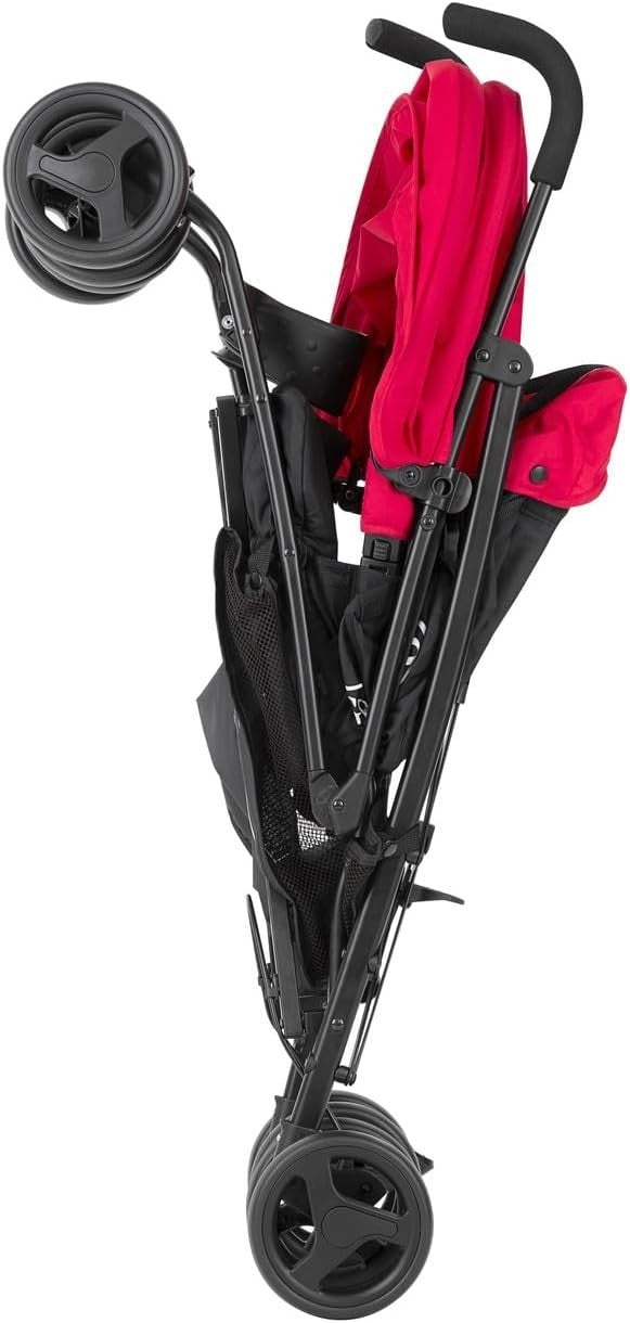 Lightweight Compact Stroller Travel Pushchair Multi-Recline 0-15kg Cherry