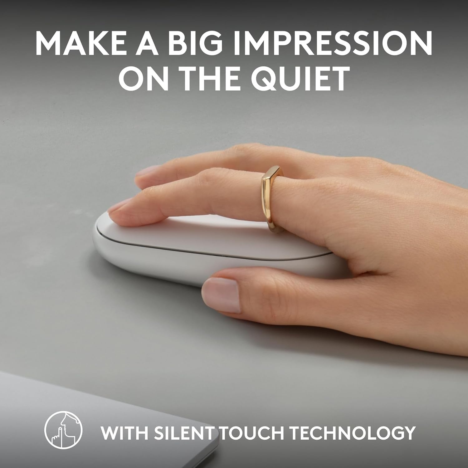 White Bluetooth Wireless Mouse Silent Click Ultra Slim Lightweight Office Travel