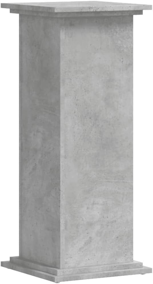 Tall Concrete Grey Wood Plant Stand 80cm Indoor Display Pedestal Table Modern De