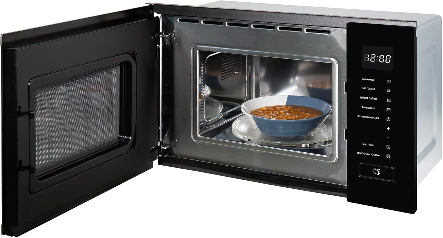 20L Touch Control Built-In Digital Microwave with Grill 8 Auto Menus Black