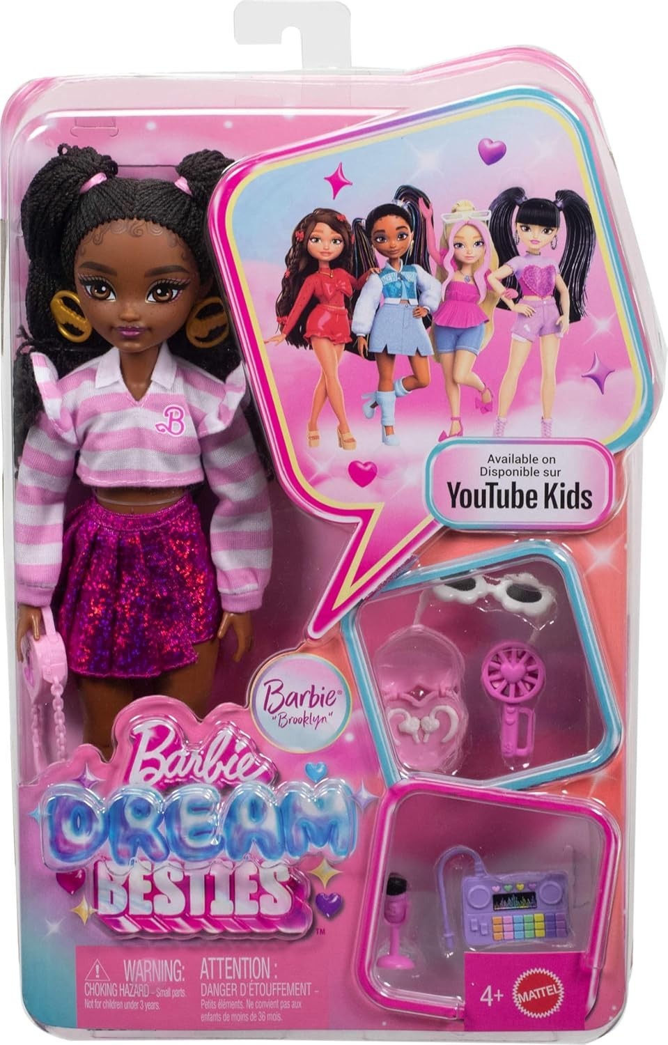 Fashion Doll with Dance Accessories Posable Brunette Hair Removable Outfit