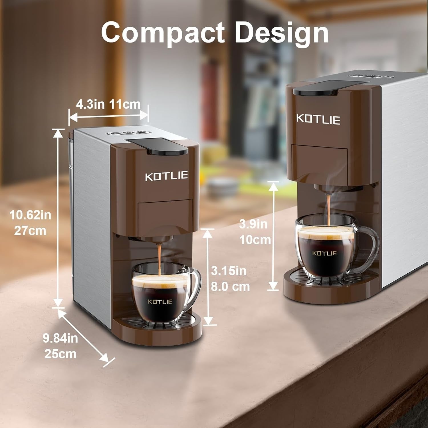 4-in-1 Espresso Coffee Maker | 19Bar High Pressure | Multi Capsule