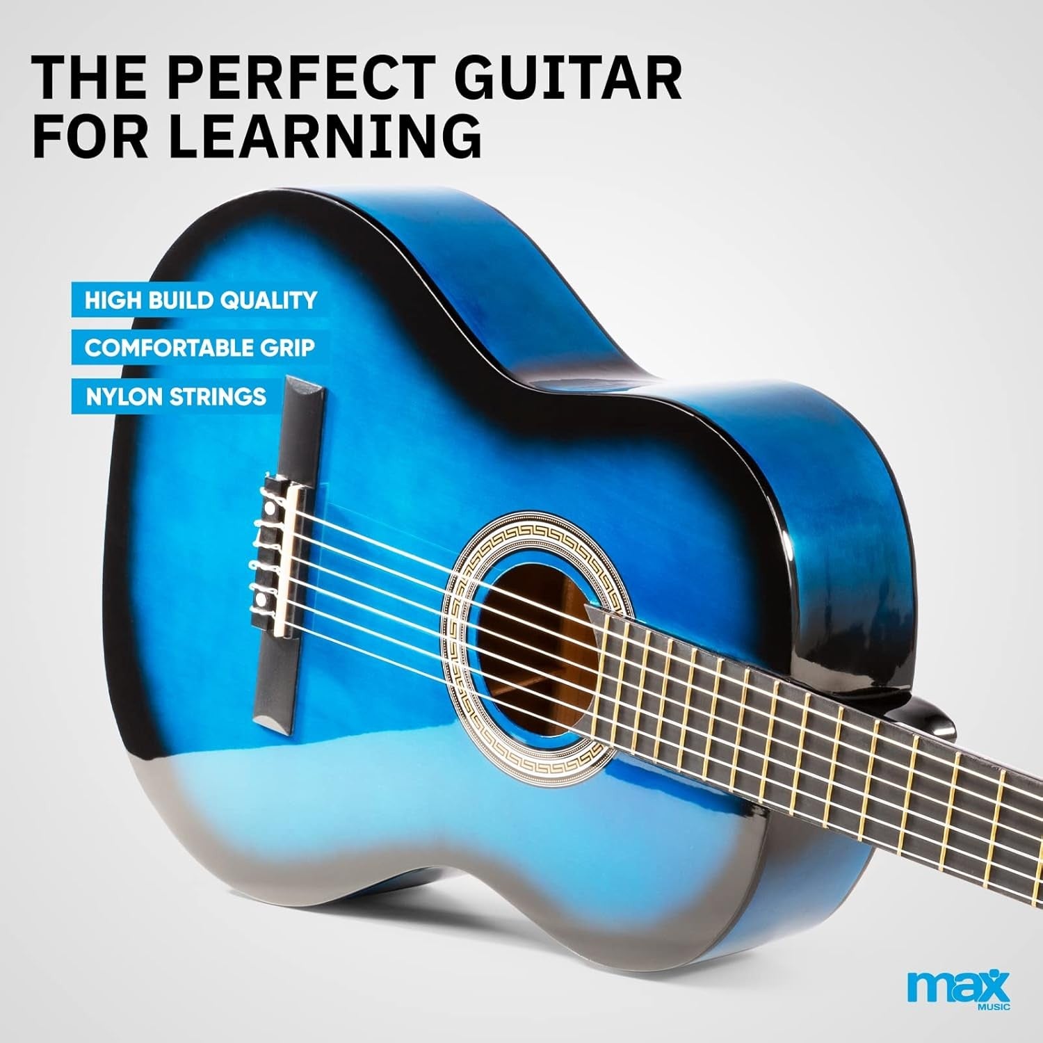 Full Size Blue Acoustic Guitar Starter Kit w/ Bag Tuner Lessons