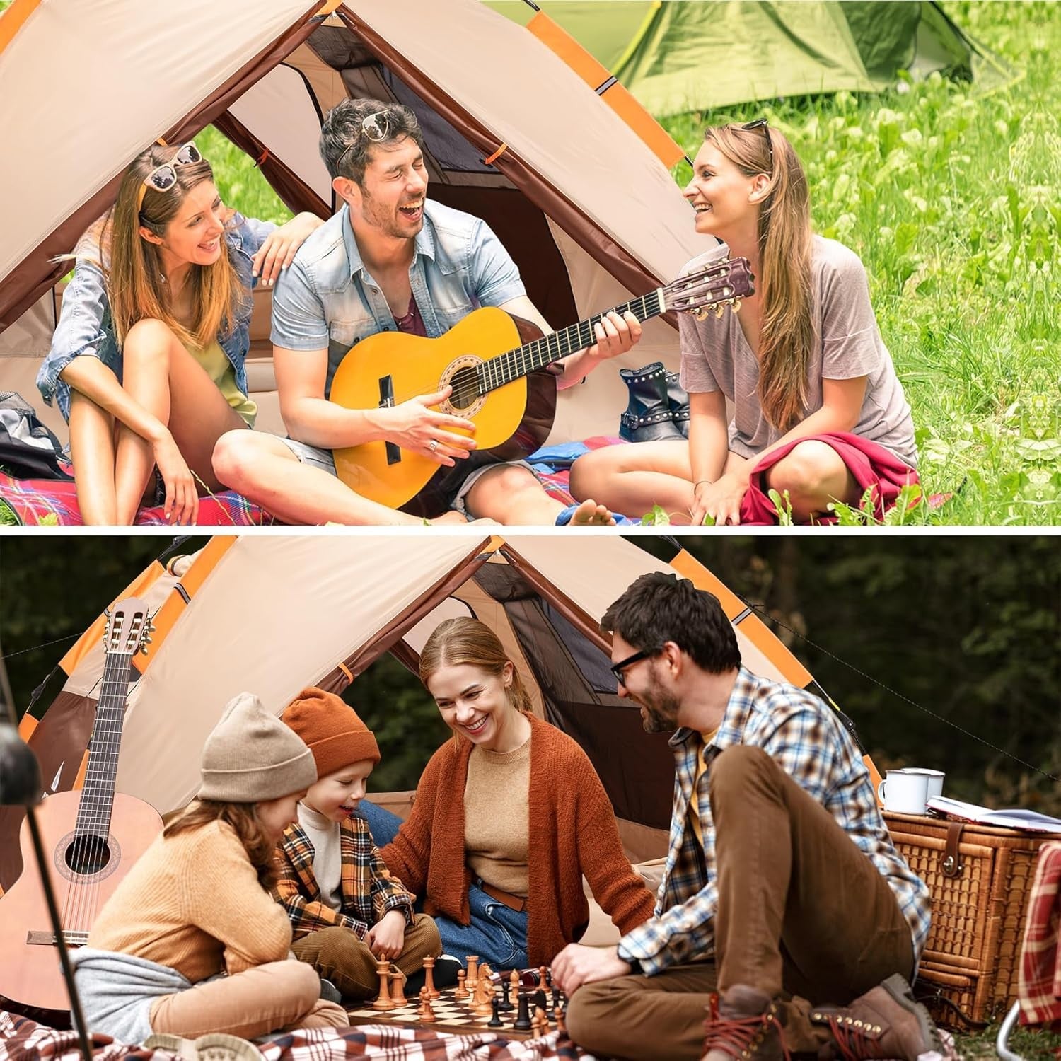 3 Person Pop Up Camping Tent Waterproof Double Layer