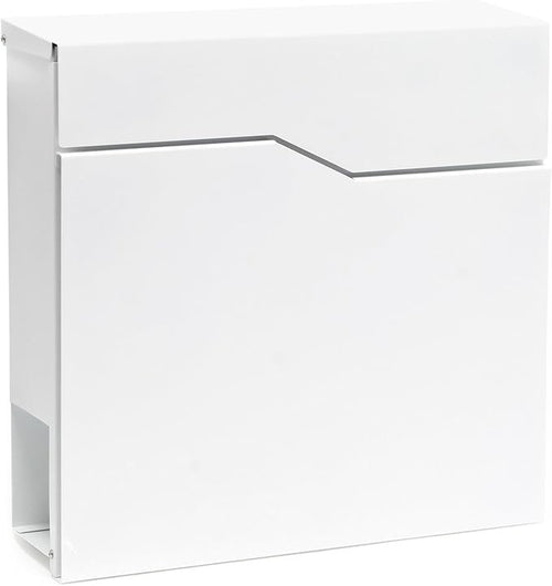Lockable Wall Mounted Mailbox with Newspaper Slot Durable Steel Postbox