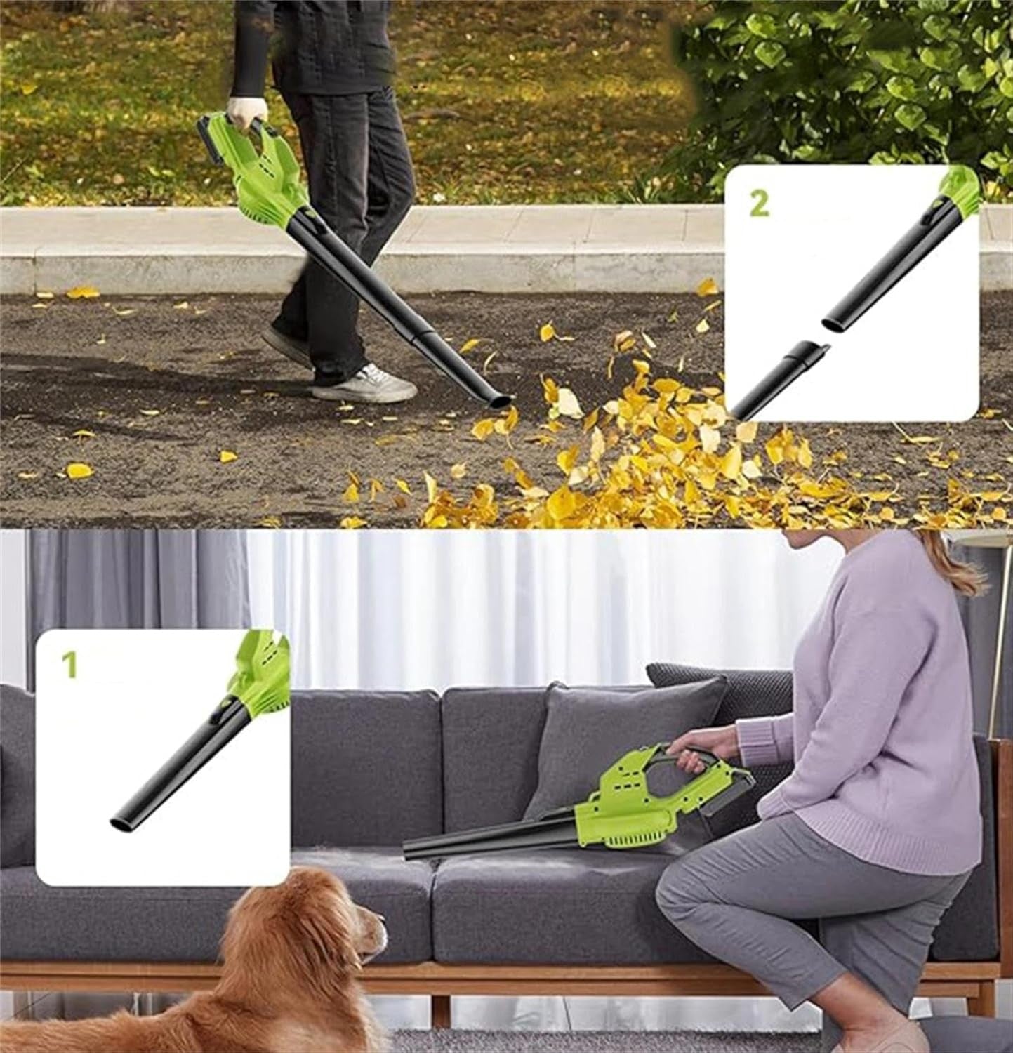 Cordless Leaf Blower 20V Dual Battery Lightweight Garden Yard Cleaner