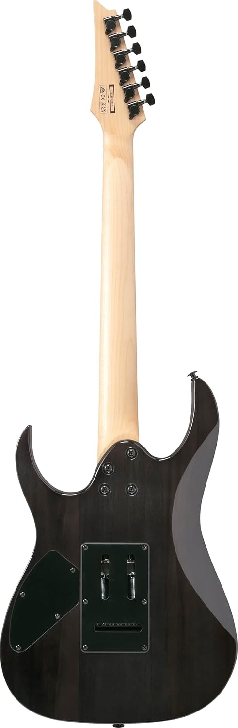 Electric Guitar RG Style Quilted Top HH Tremolo Black 6 String