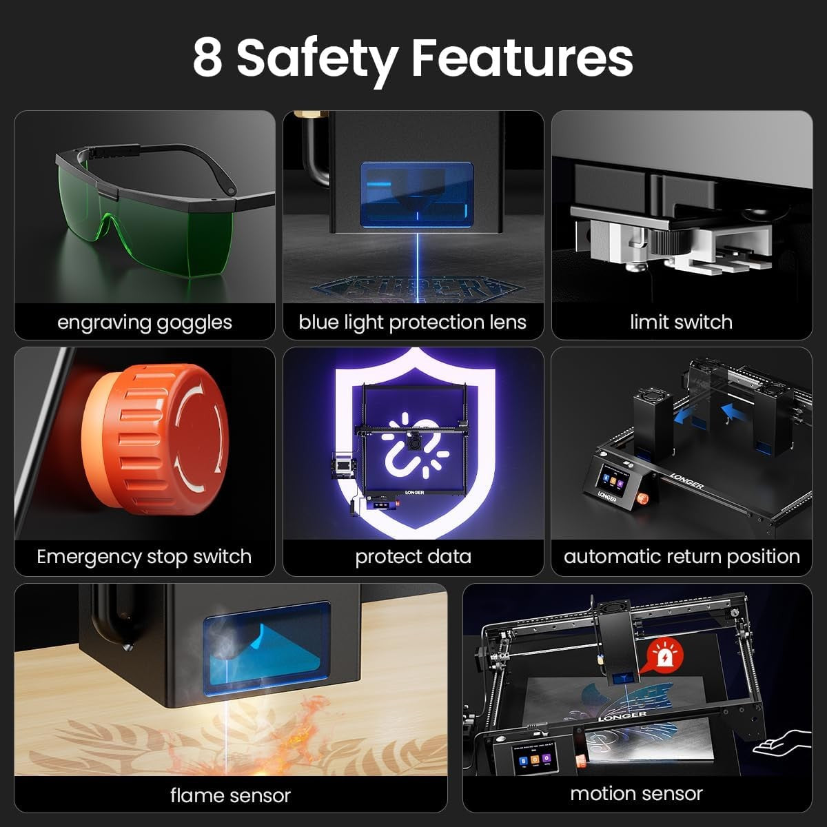40W Laser Engraver Cutter High Speed Touch Screen DIY Metal Wood