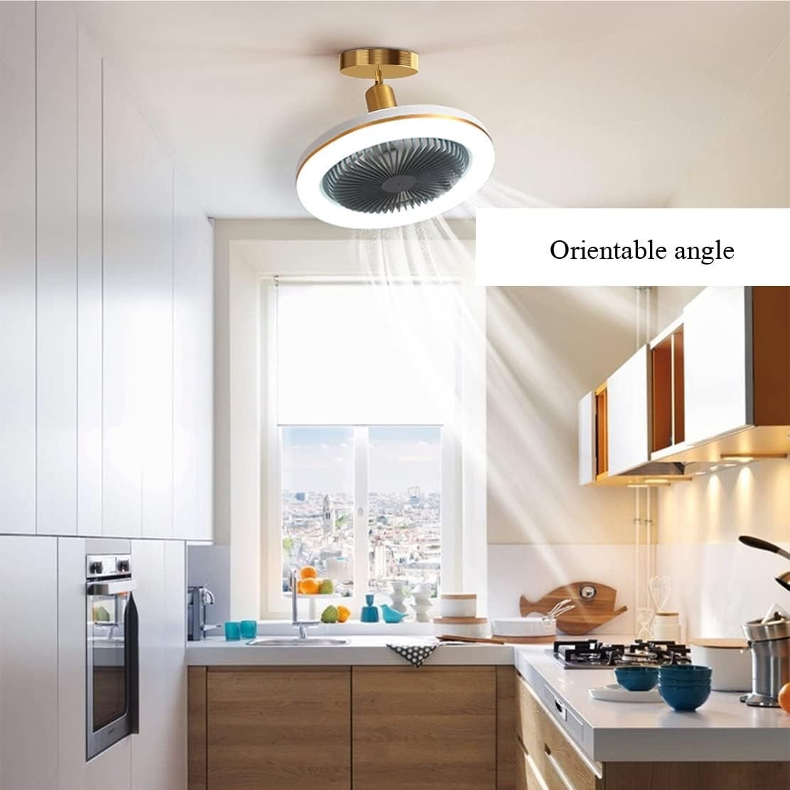 WRMING Smart Ceiling Fan 30W with Light, Grey, Dimmable, Remote, 3 Speeds