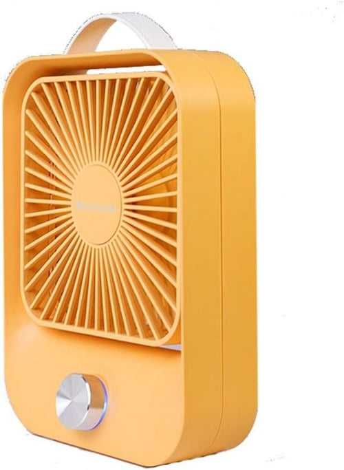 USB Handheld Desk Fan 60° Rotating Silent Mini Portable Fan Rechargeable Yellow
