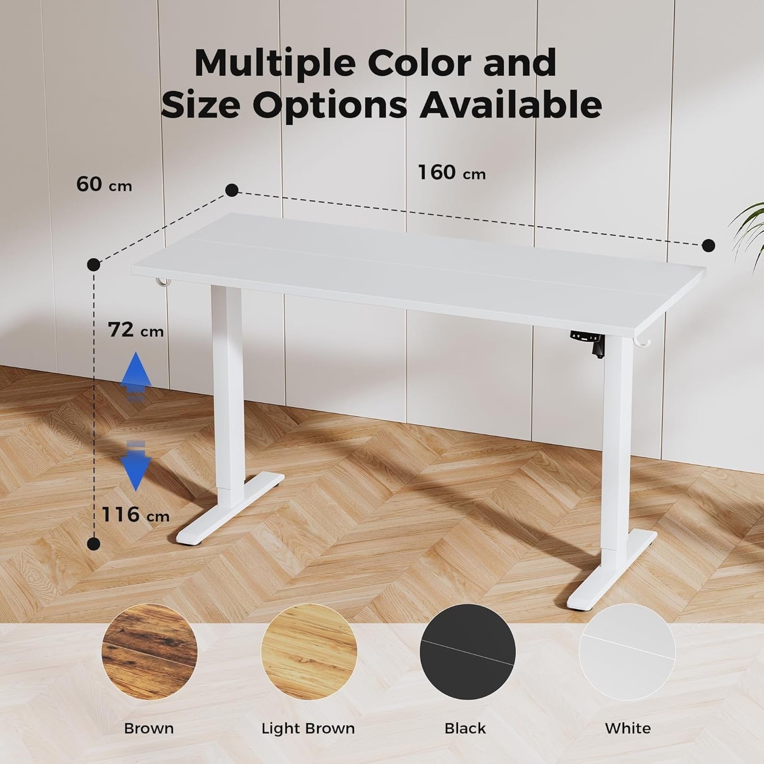 Electric Standing Desk 160x60cm Adjustable Sit Stand Table with Memory