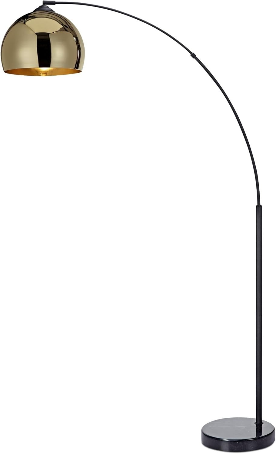 Adjustable Gold Arc Floor Lamp with Marble Base for Living Room & Office