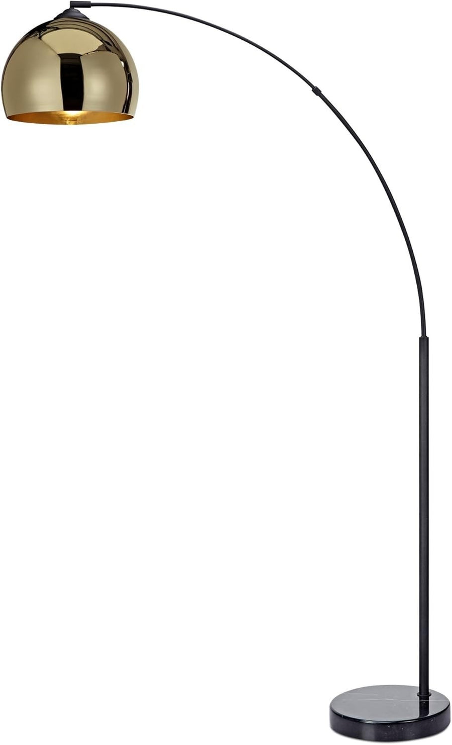 Adjustable Gold Arc Floor Lamp with Marble Base for Living Room & Office