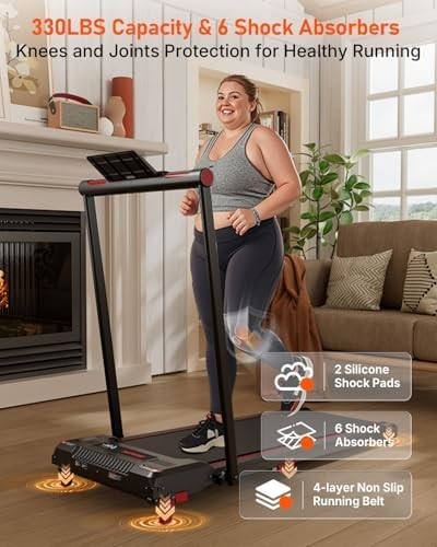 Under Desk Walking Pad Treadmill 330lb Capacity 2.5HP Incline