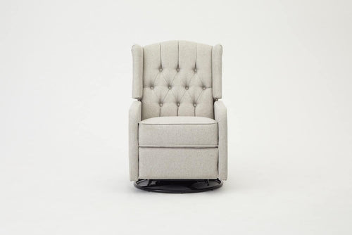 Grey Swivel Recliner Armchair Fabric Wing Back Chair Lounge Relax Seat