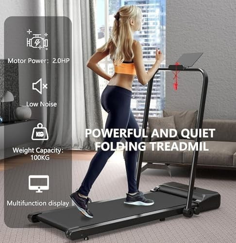 Foldable Home Treadmill 1-12KM/H Portable Walking Running Machine with Remote